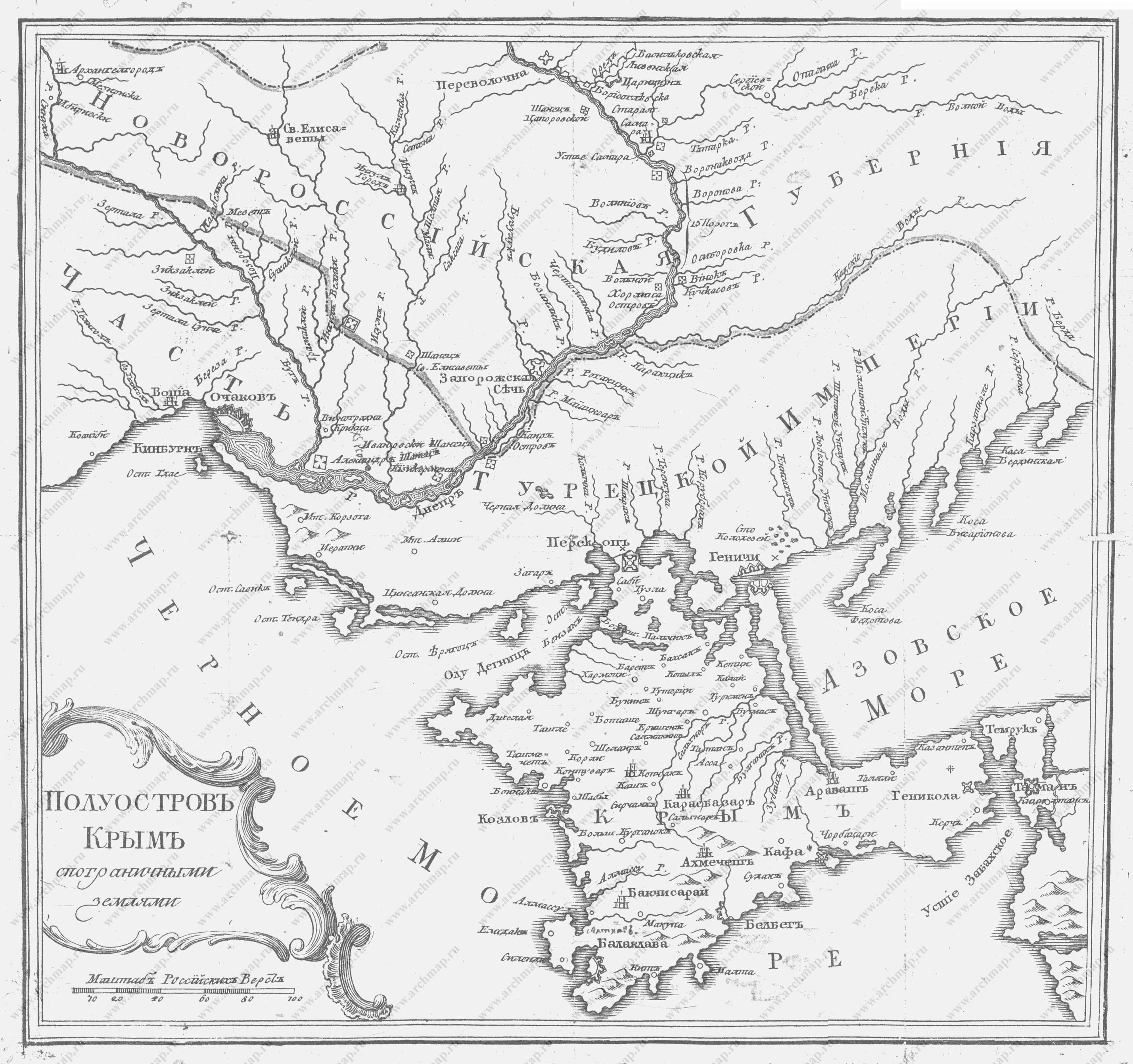 Карта Крыма 1768-1774.