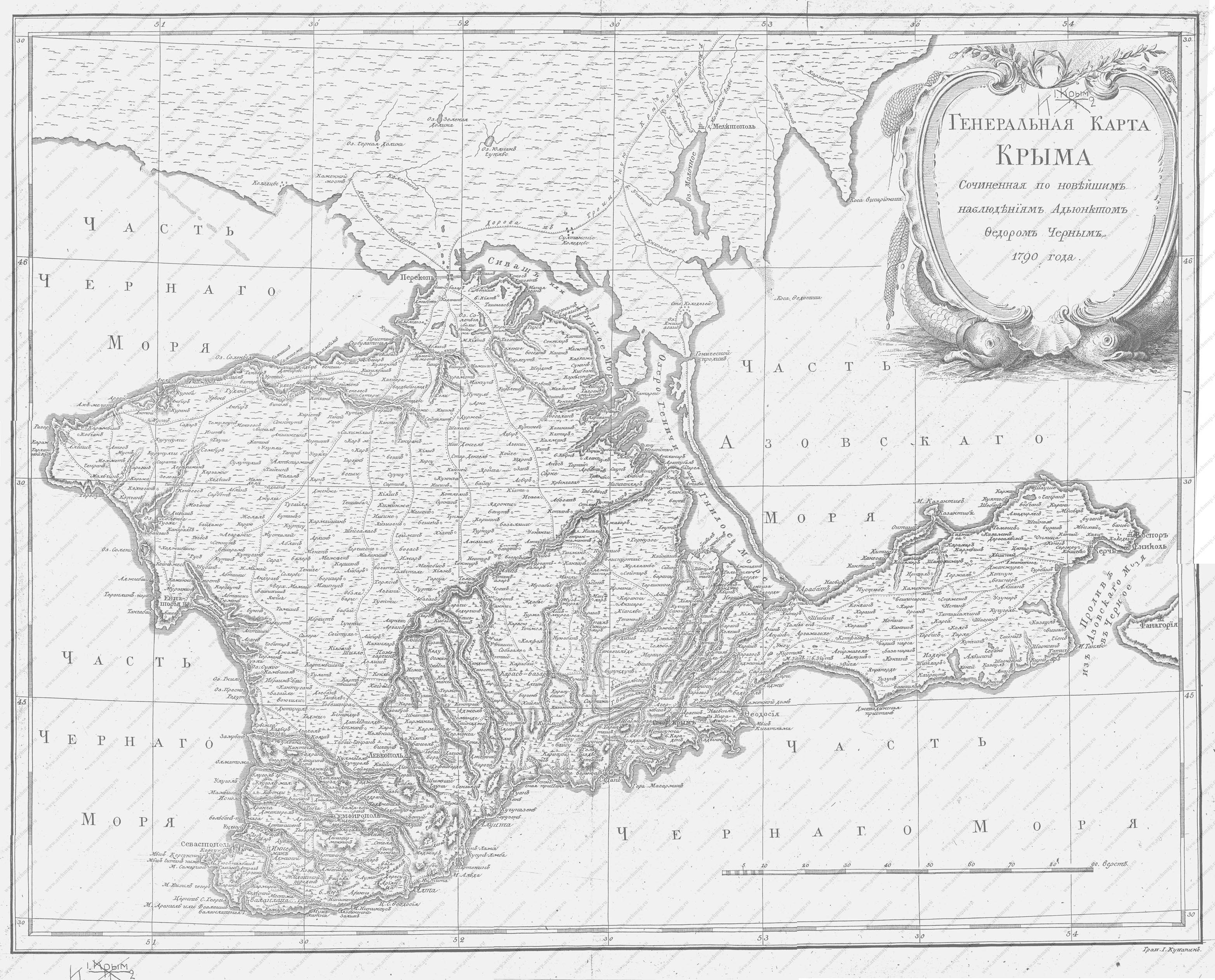 Карта Федора Черного 1790.